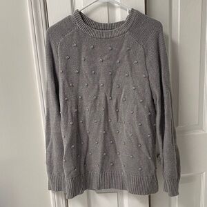 Old Navy Gray Textured Crew Neck Sweater